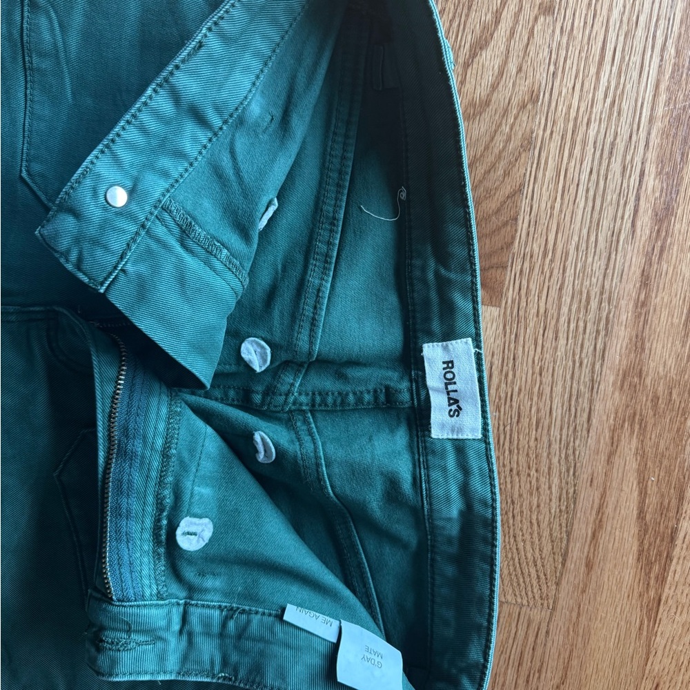 ROLLA'S Womens Green Wide Leg High Rise Jeans